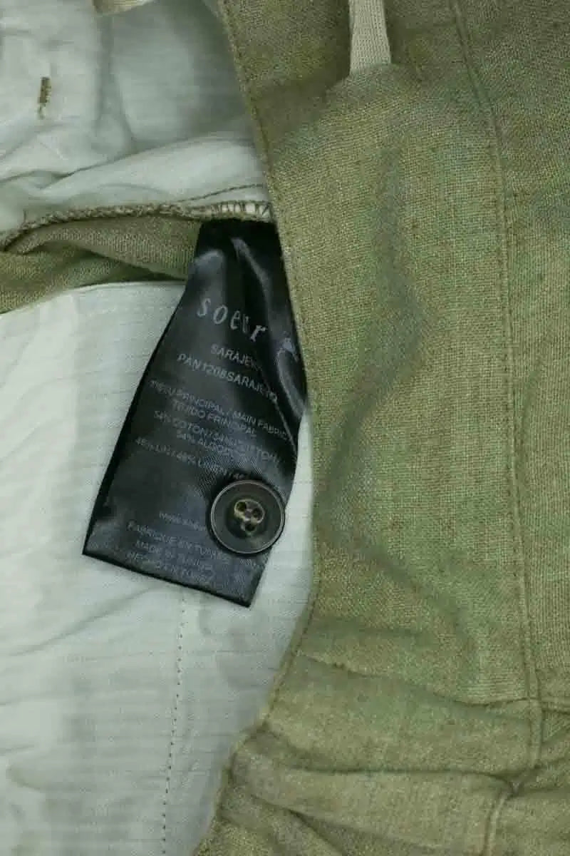 Pantalon large Soeur Sarajevo Kaki en Lin