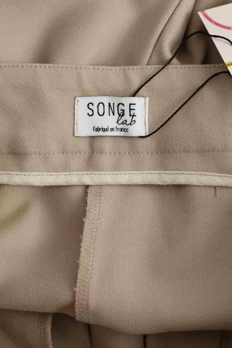 Pantalon large Songe Lab Ecru en Polyester