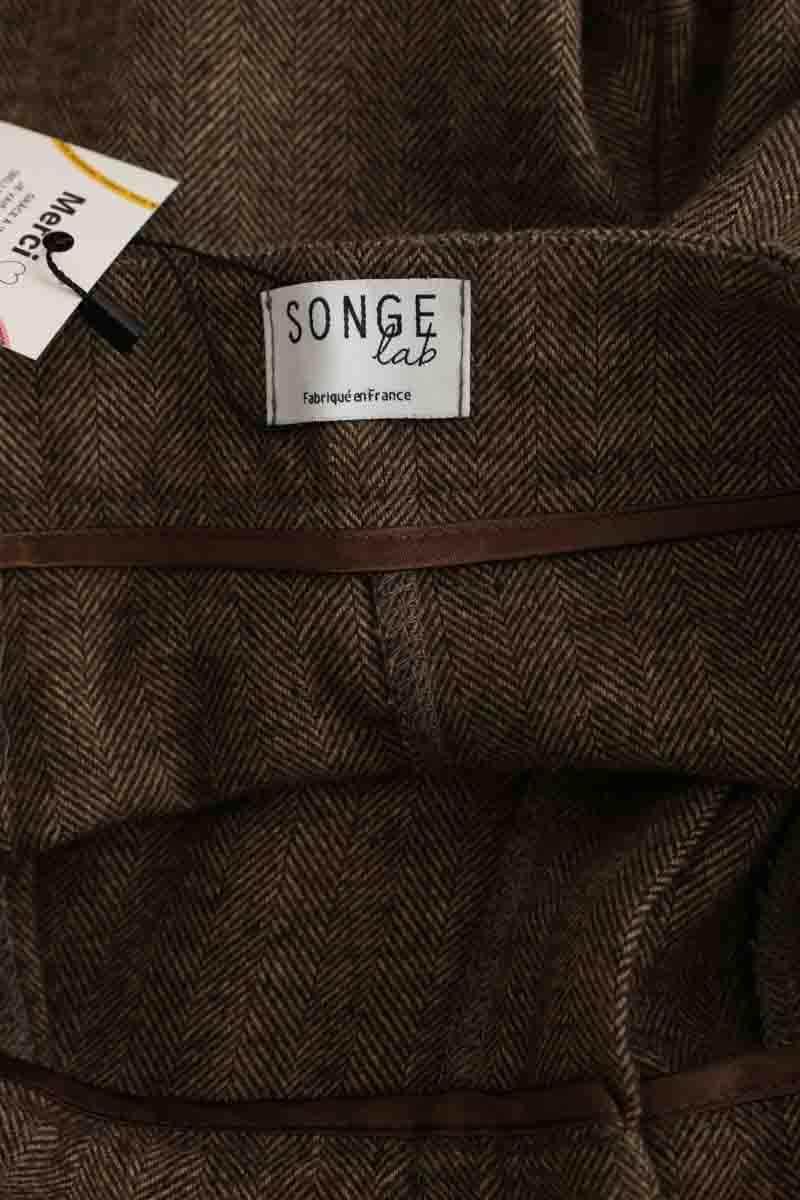 Pantalon large Songe Lab Marron en Polyester