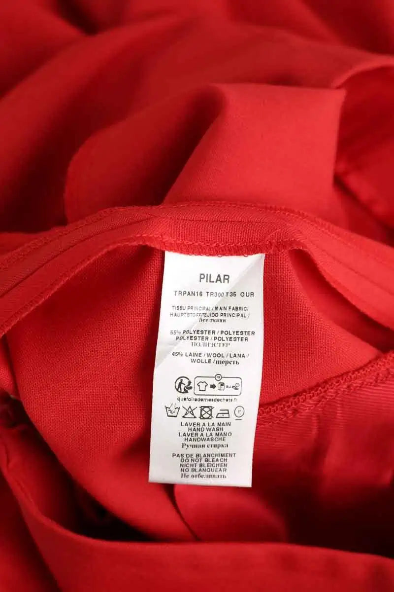 Pantalon large Tara Jarmon Pilar Rouge en Polyester