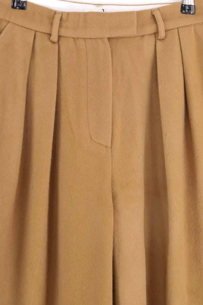 Pantalon large The Frankie Shop Marron en Laine