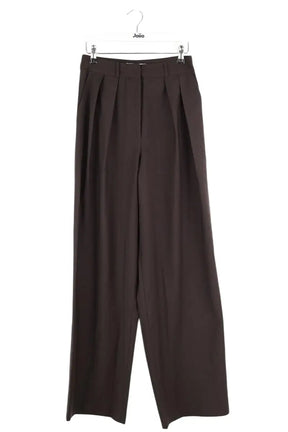 Pantalon large The Frankie Shop Ripley pleated trousers Marron en Laine, taille XS - Seconde Main