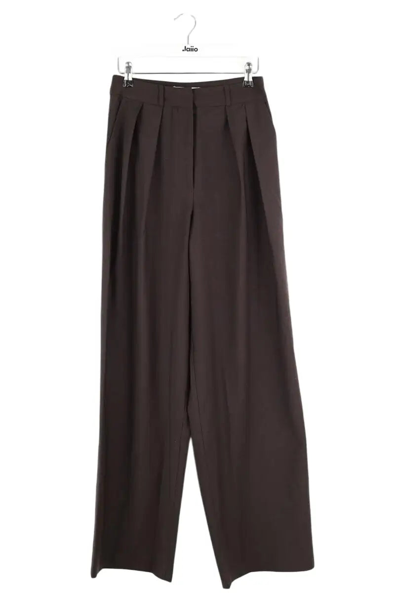 Pantalon large The Frankie Shop Ripley pleated trousers Marron en Laine, taille XS - Seconde Main