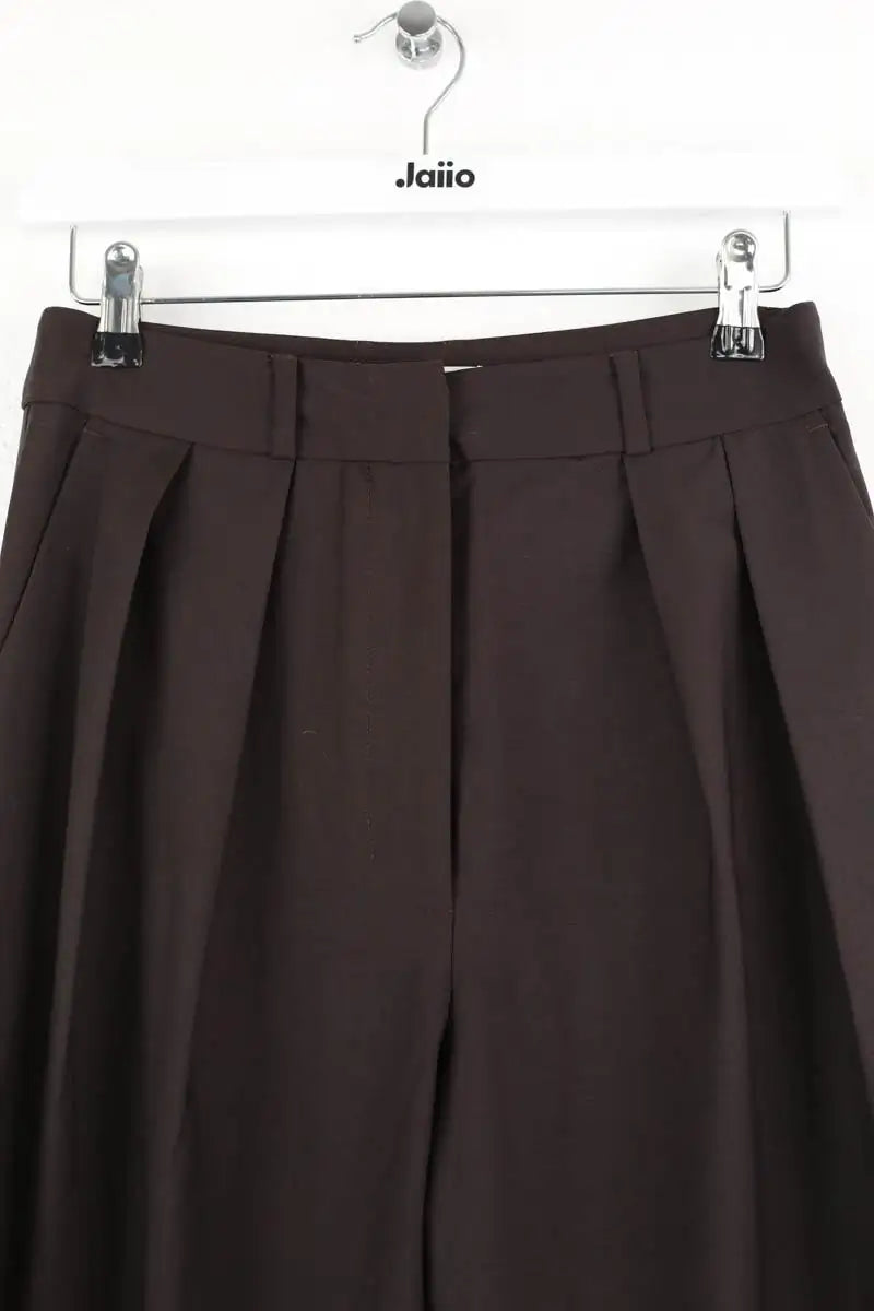 Pantalon large The Frankie Shop Ripley pleated trousers Marron en Laine