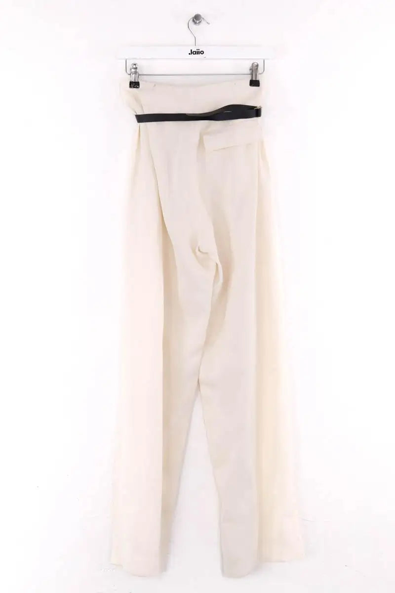 Pantalon large The Row Ecru en Soie