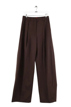 Pantalon large TheLatest Chino pleat wide leg pants Marron en Polyester, taille M - Seconde Main