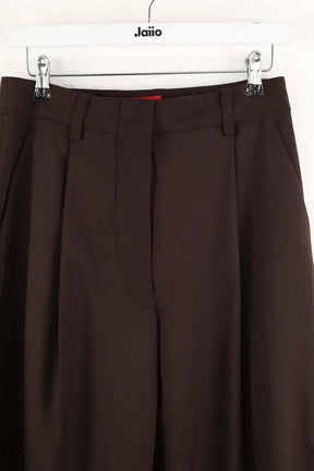 Pantalon large TheLatest Chino pleat wide leg pants Marron en Polyester