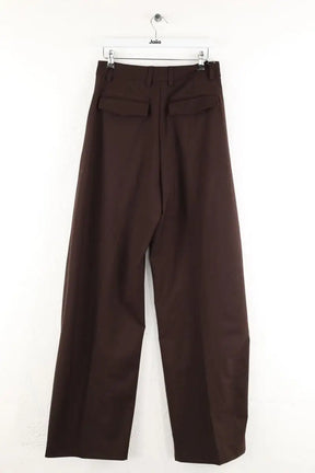 Pantalon large TheLatest Chino pleat wide leg pants Marron en Polyester