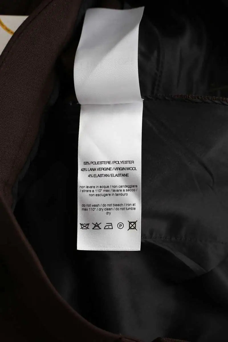 Pantalon large TheLatest Chino pleat wide leg pants Marron en Polyester