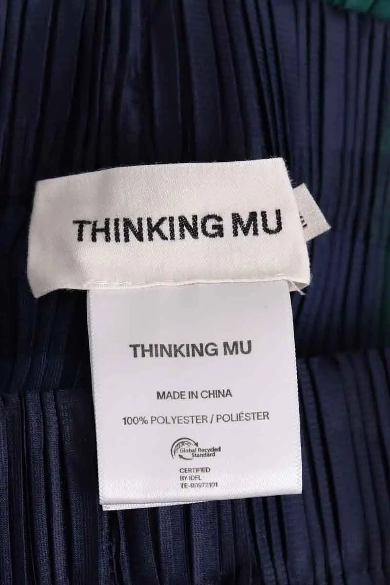 Pantalon large Thinking Mu Bleu en Synthétique