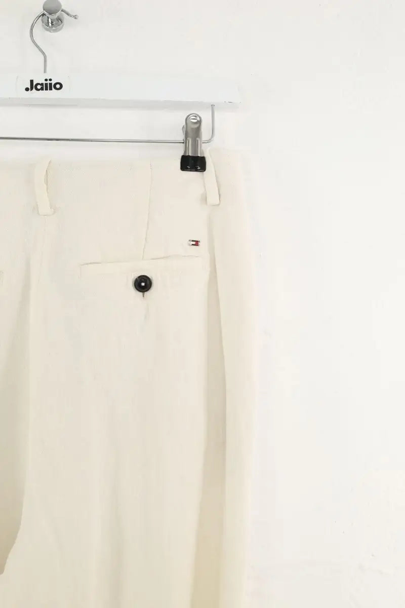 Pantalon large Tommy Hilfiger Blanc en Lin