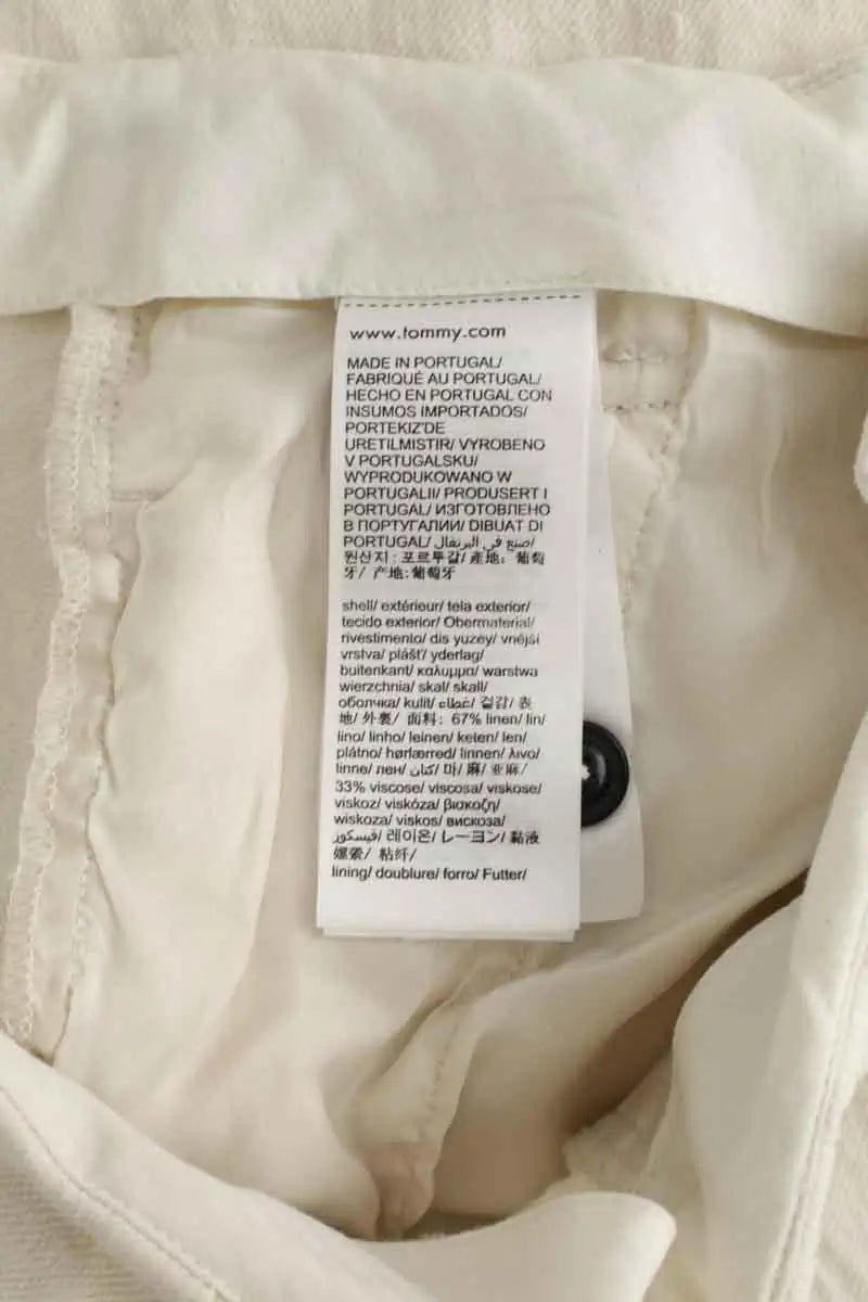 Pantalon large Tommy Hilfiger Blanc en Lin