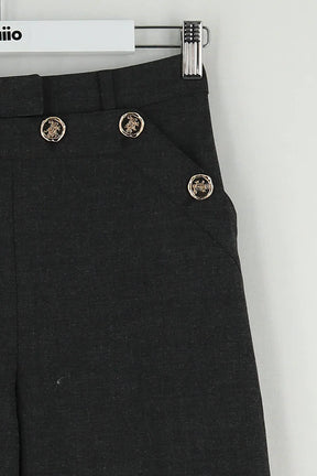 Pantalon large Tresse Gris en Polyester