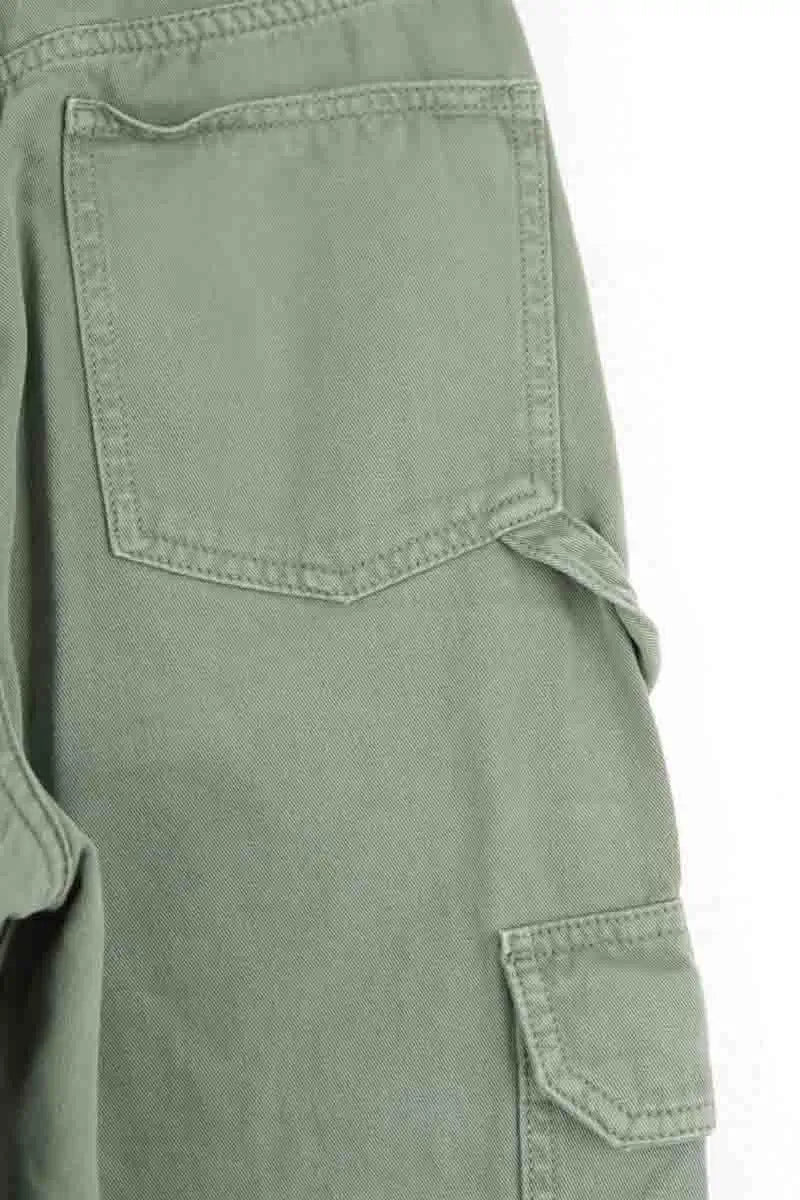 Pantalon large Tresse Kaki en Coton