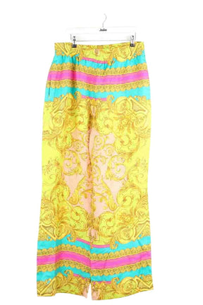 Pantalon large Versace Jaune en Soie, taille XL - Seconde Main