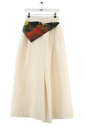 Pantalon large White Canvas Beige en Coton, taille M - Seconde Main
