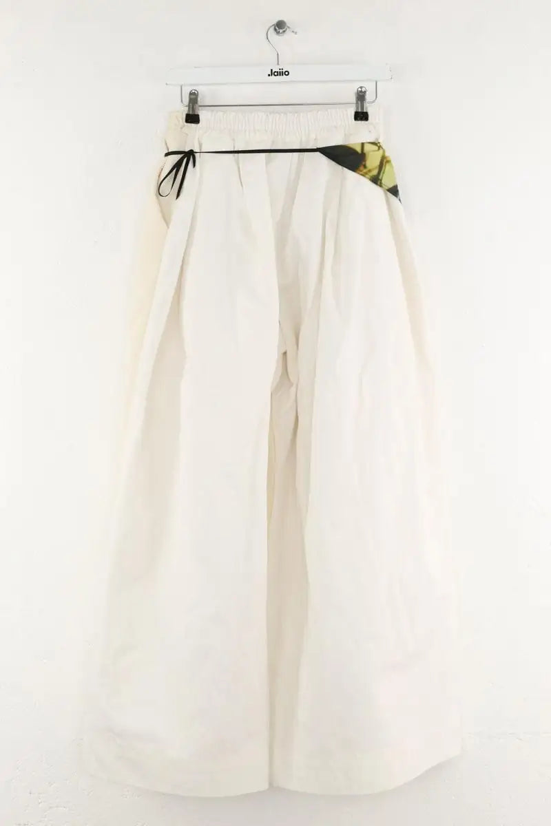 Pantalon large White Canvas Beige en Coton