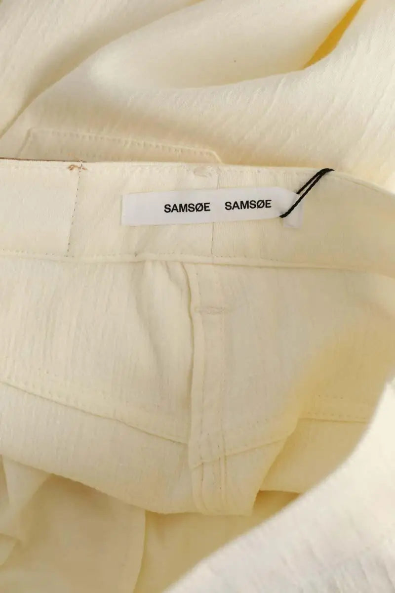 Pantalon Samsoe Samsoe Ecru en Coton