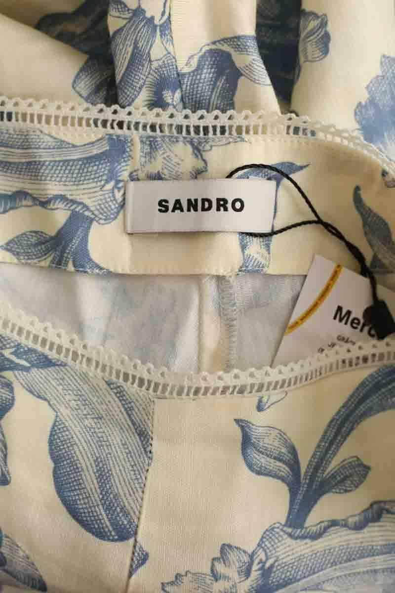 Pantalon Sandro Ecru en Viscose