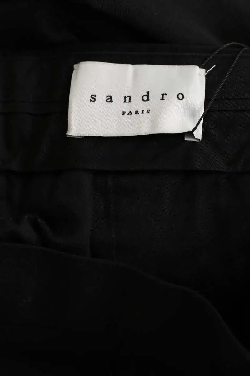 Pantalon Sandro Noir en Laine