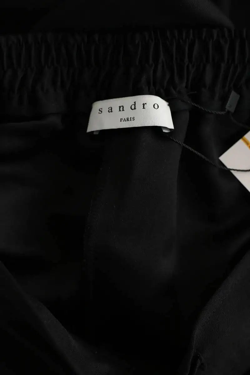 Pantalon Sandro Noir en Polyester