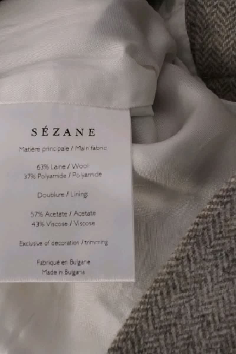 Pantalon Sézane Gris en Laine