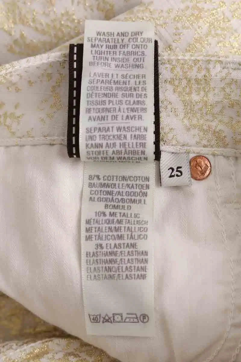 Pantalon slim 7 For All Mankind Blanc en Coton