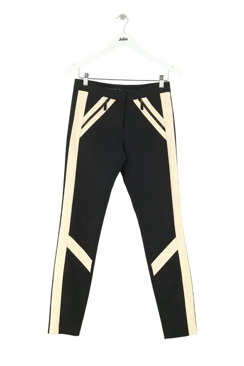 Pantalon slim Barbara Bui défilé hiver 2017 Noir en Synthétique, taille M - Seconde Main