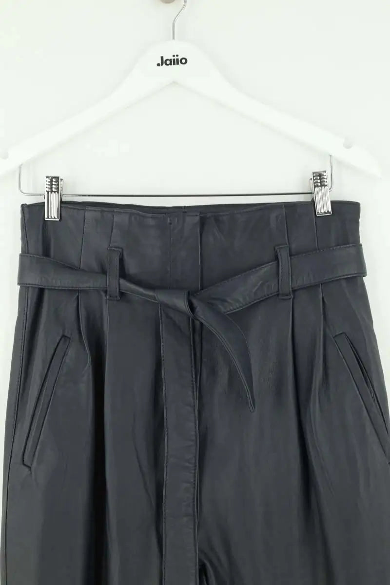 Pantalon slim Belair Marine en Cuir