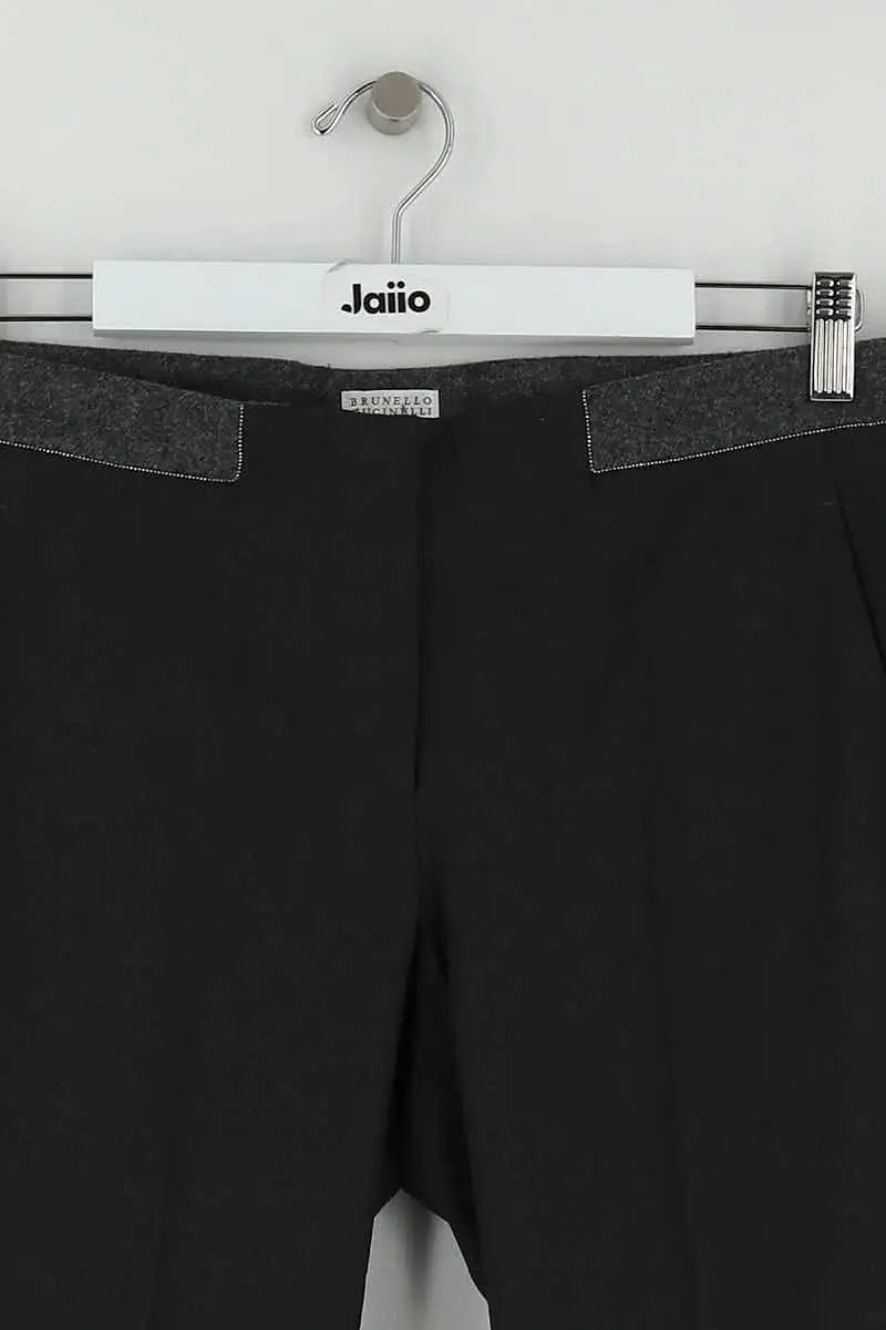 Pantalon slim Brunello Cucinelli Gris en Laine