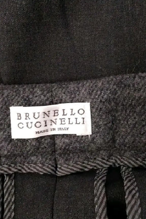 Pantalon slim Brunello Cucinelli Gris en Laine