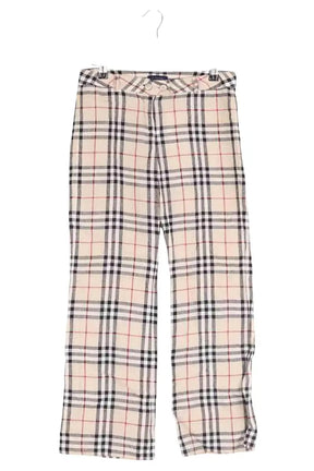 Pantalon slim Burberry Ecru en Lin, taille XS - Seconde Main