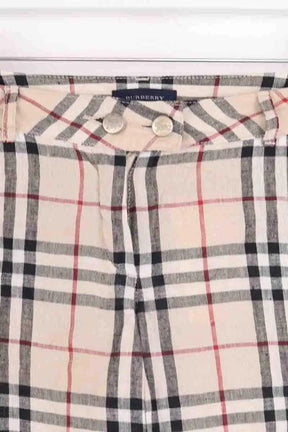 Pantalon slim Burberry Ecru en Lin