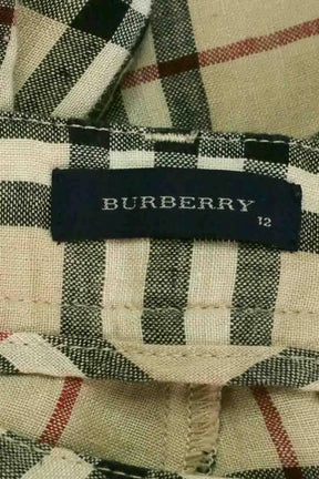 Pantalon slim Burberry Ecru en Lin