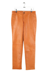 Pantalon slim Celine Orange en Cuir, taille M - Seconde Main