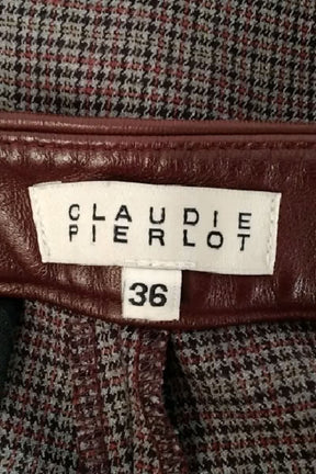 Pantalon slim Claudie Pierlot Bordeaux en Polyester