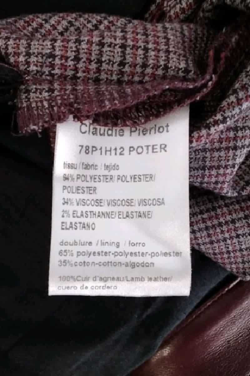 Pantalon slim Claudie Pierlot Bordeaux en Polyester