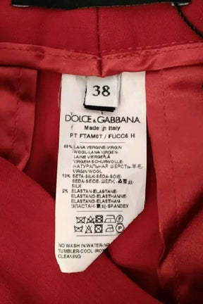 Pantalon slim D&G Rouge en Laine