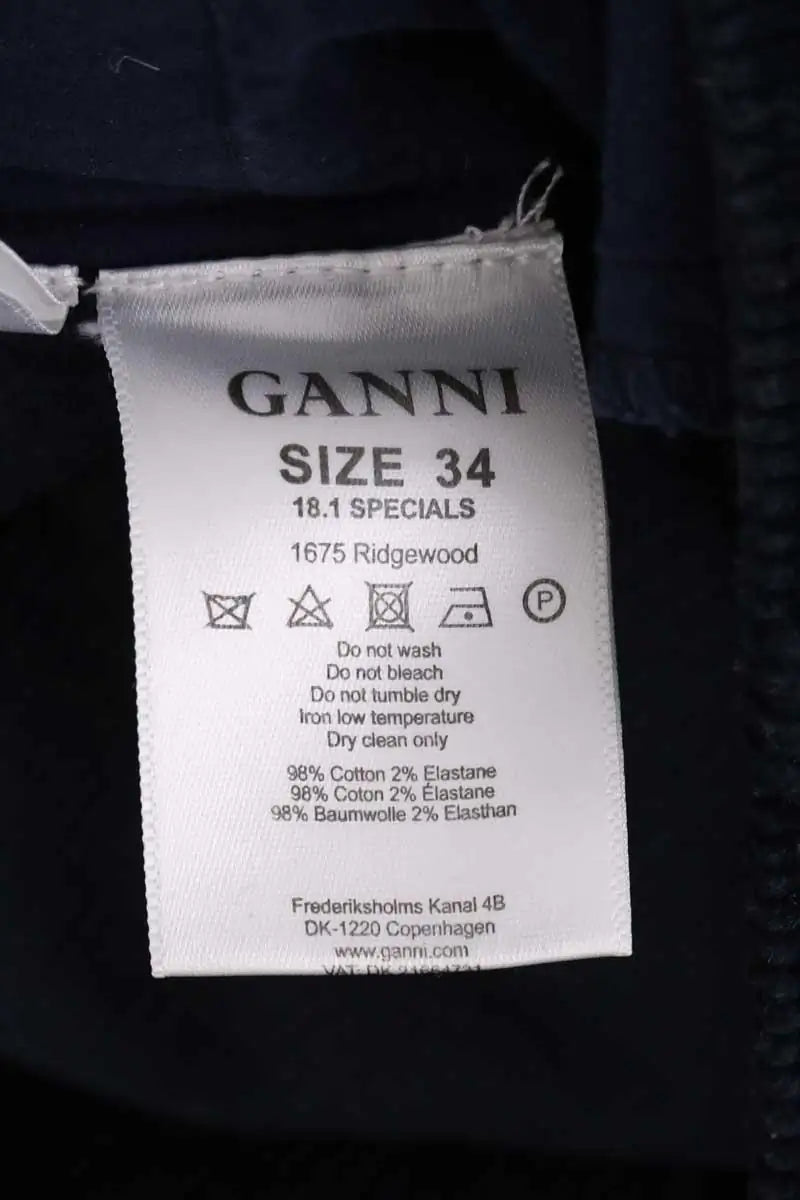 Pantalon slim Ganni Bleu en Coton