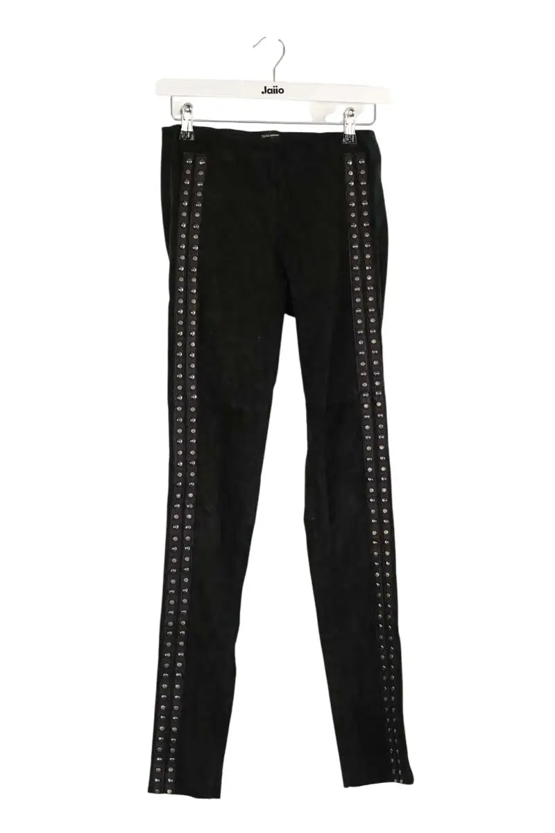 Pantalon slim Isabel Marant Noir en Daim, taille M - Seconde Main