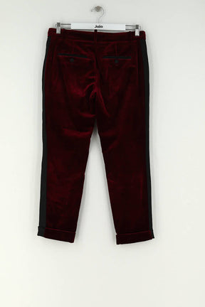 Pantalon slim Maison Sarah Lavoine Bordeaux en Coton