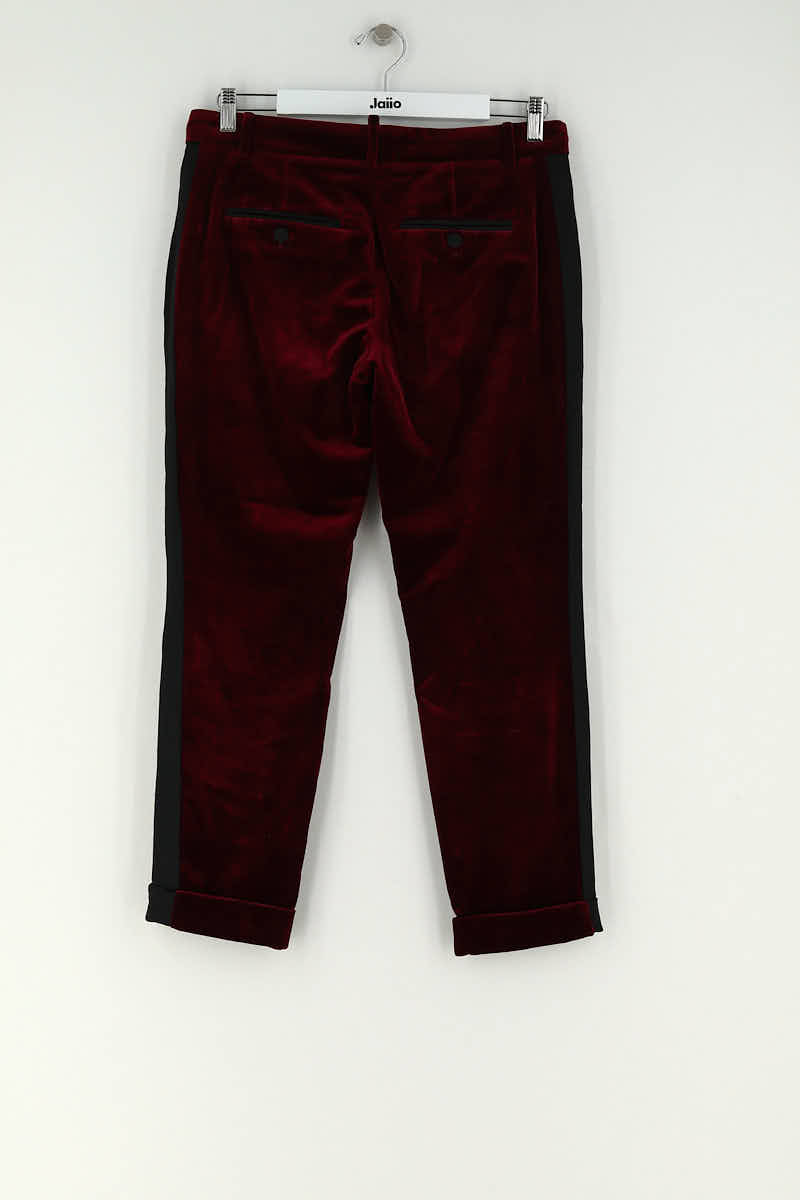 Pantalon slim Maison Sarah Lavoine Bordeaux en Coton