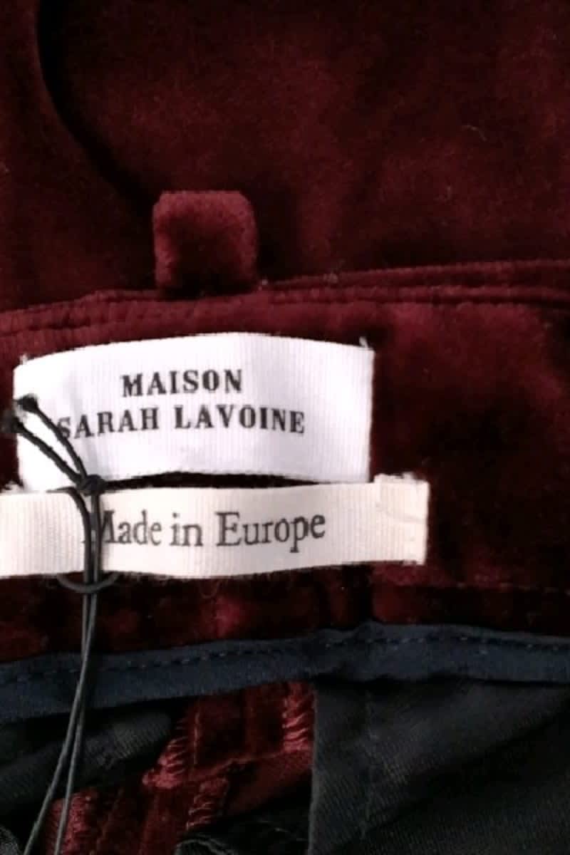 Pantalon slim Maison Sarah Lavoine Bordeaux en Coton