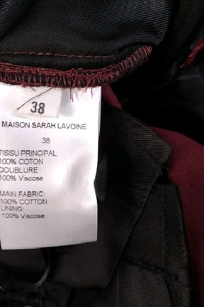 Pantalon slim Maison Sarah Lavoine Bordeaux en Coton