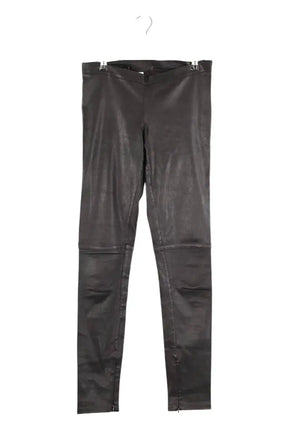 Pantalon slim Maje Noir en Cuir, taille M - Seconde Main