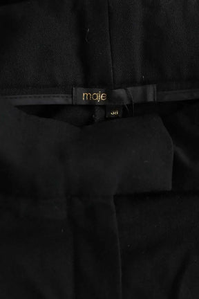 Pantalon slim Maje Noir en Laine