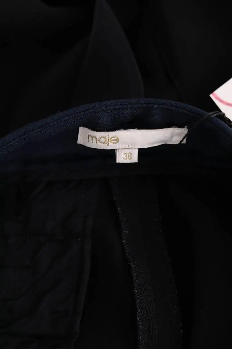 Pantalon slim Maje Noir en Synthétique