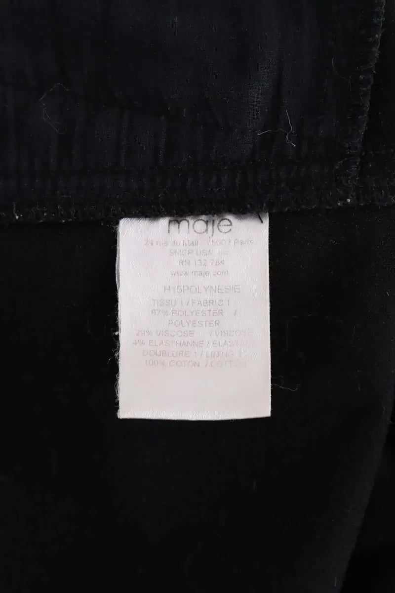 Pantalon slim Maje Noir en Synthétique