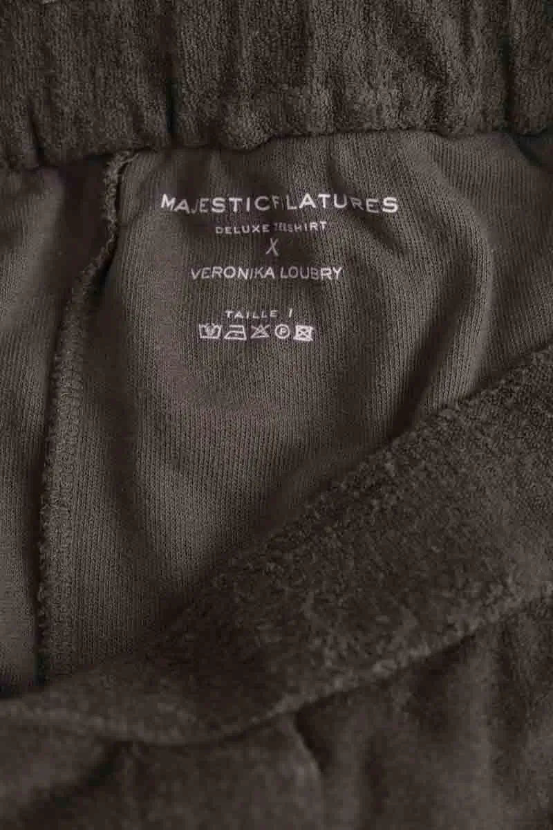 Pantalon slim Majestic Filatures Kaki en Viscose