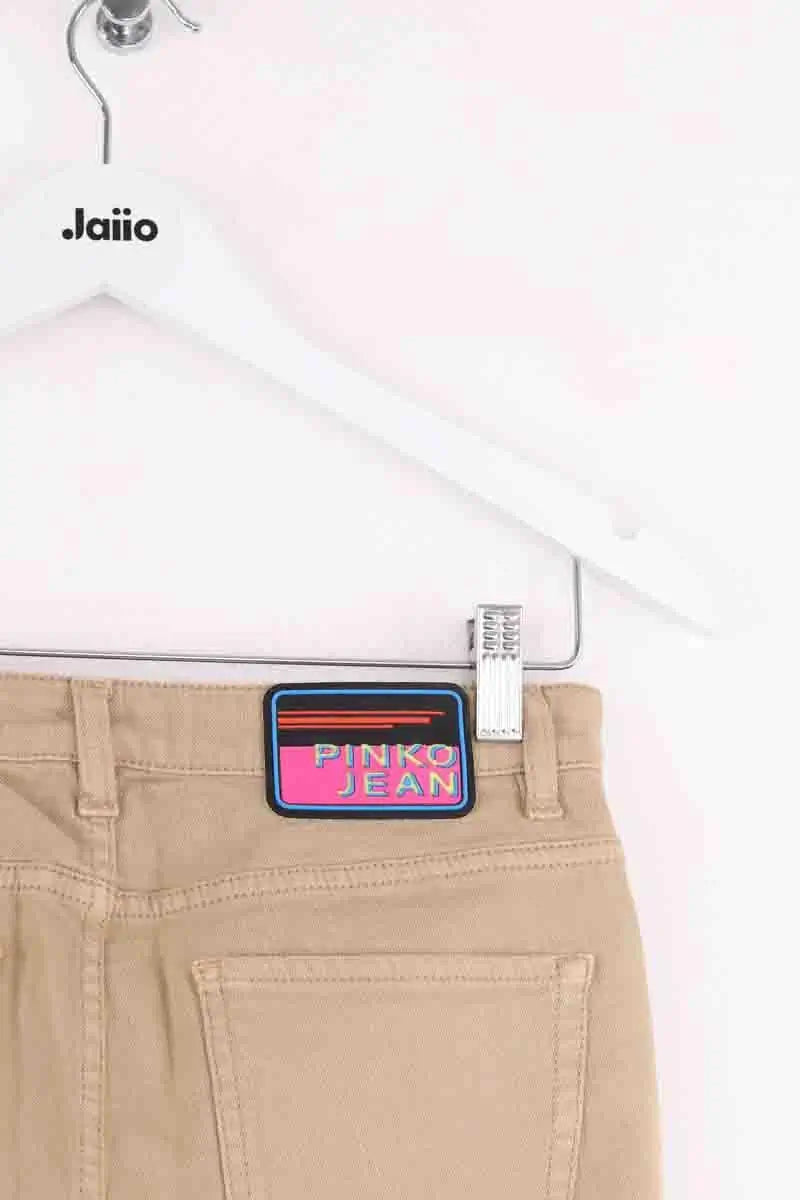 Pantalon slim Pinko Beige en Coton